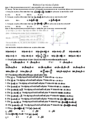 Bài toán Cực trị của số phức Lớp 12